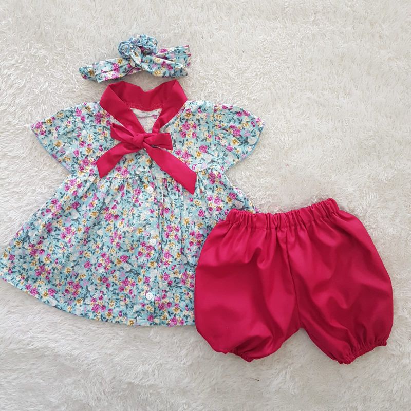 Baju Bayi Flowie ribbon set