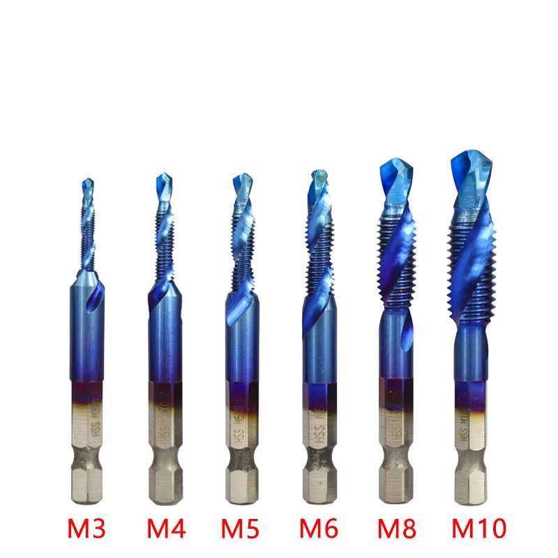 WALFRONT Biru Mata Bor Drill Bit Countersink HSS M3-M10 6 PCS