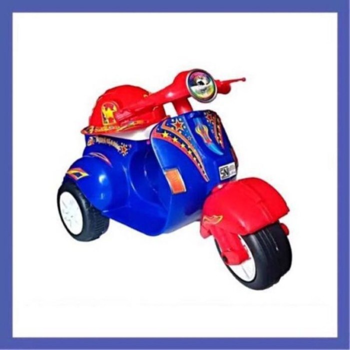 Promo Ready Mainan Vespa Mini Anak / Vespa Kecil Anak / Motor Dorong + Helm Terlaris