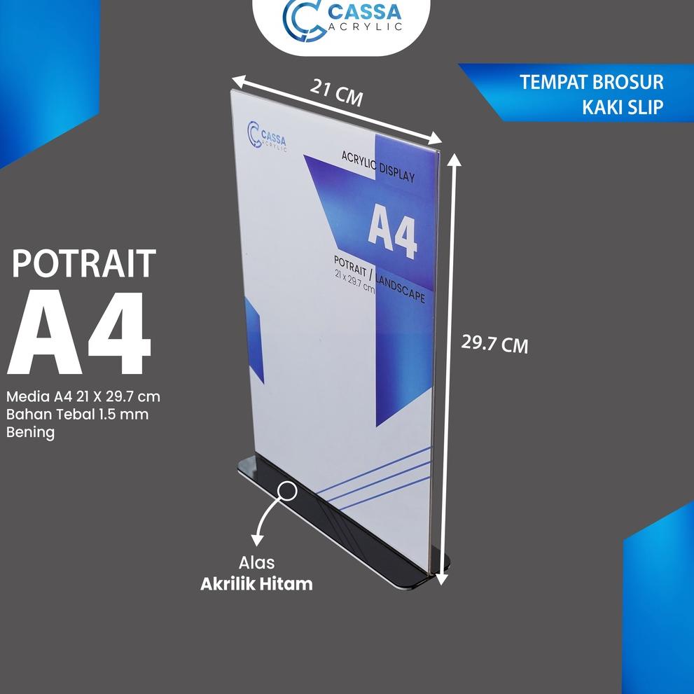 

Promo 10.10 【CASSA】AKRILIK STANDING / TEMPAT BROSUR A4 ALAS HITAM / TENT HOLDER / TENT CARD / NOMOR MEJA ACRYLIC VERTIKAL