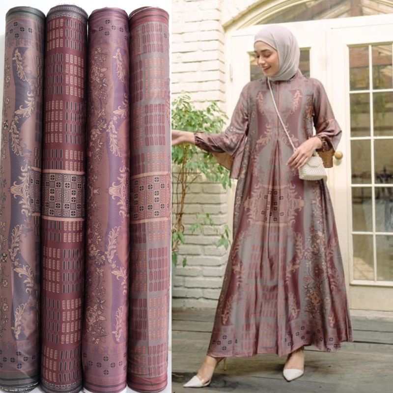 kain meteran silk motif SHANAYA/silk terbaru/dasar kain batik/bahan gamis adem/bahan dress/motif bat