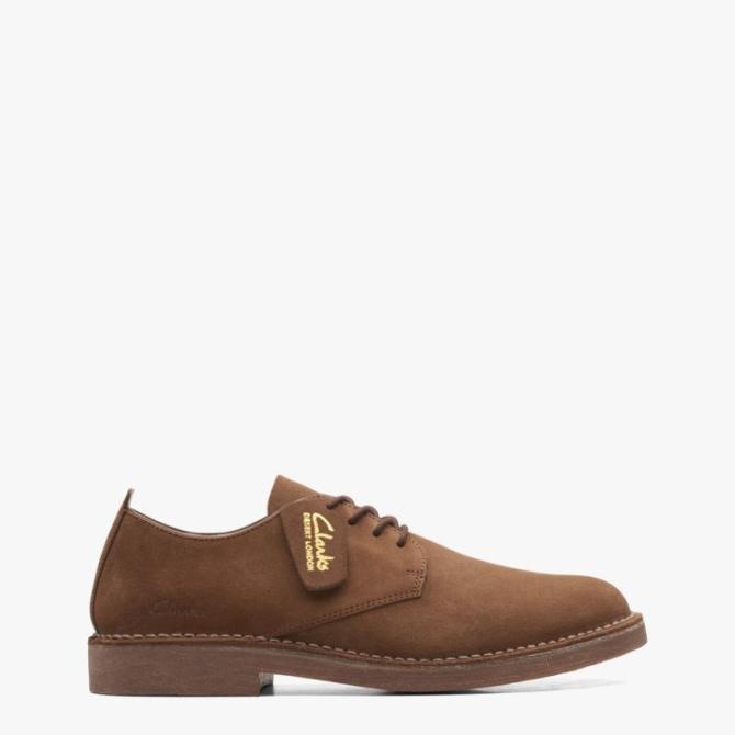 Clarks Desert London 2 Sepatu Casual Pria Original Suede-Brown