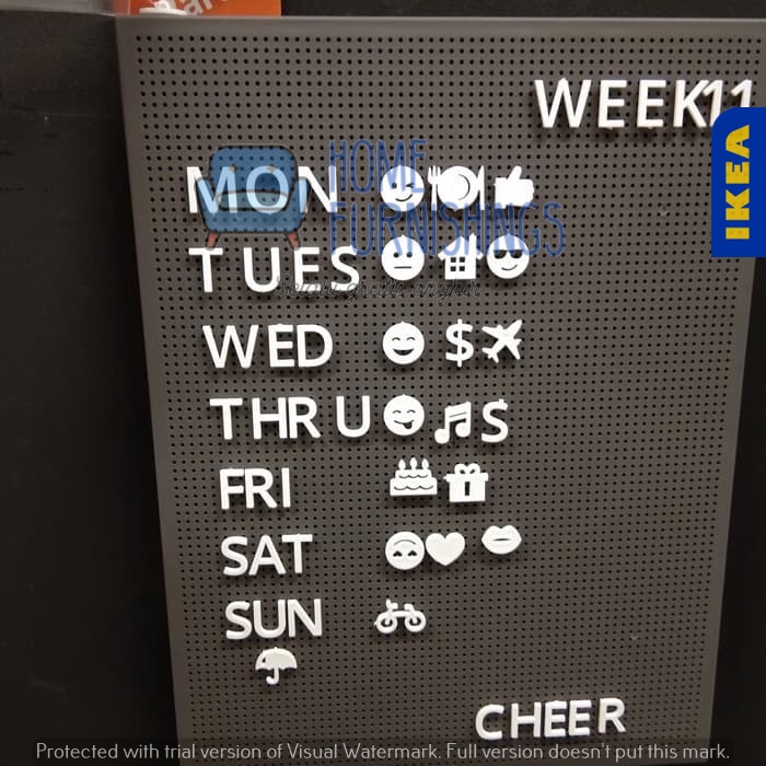 

SVENSAS Papan Berlubang Pegboard Pengumuman Dg Huruf Angka Emoticon papan tusuk 30X40Cm