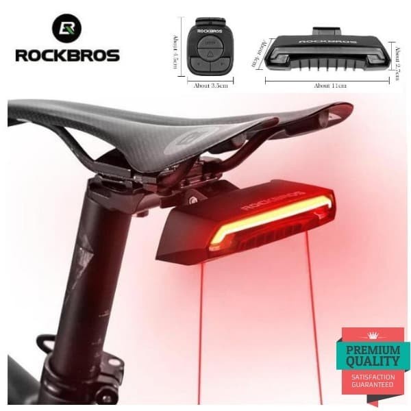 Rockbros Lampu Sepeda LED Laser With Remote Wireless Sein dan Hazard