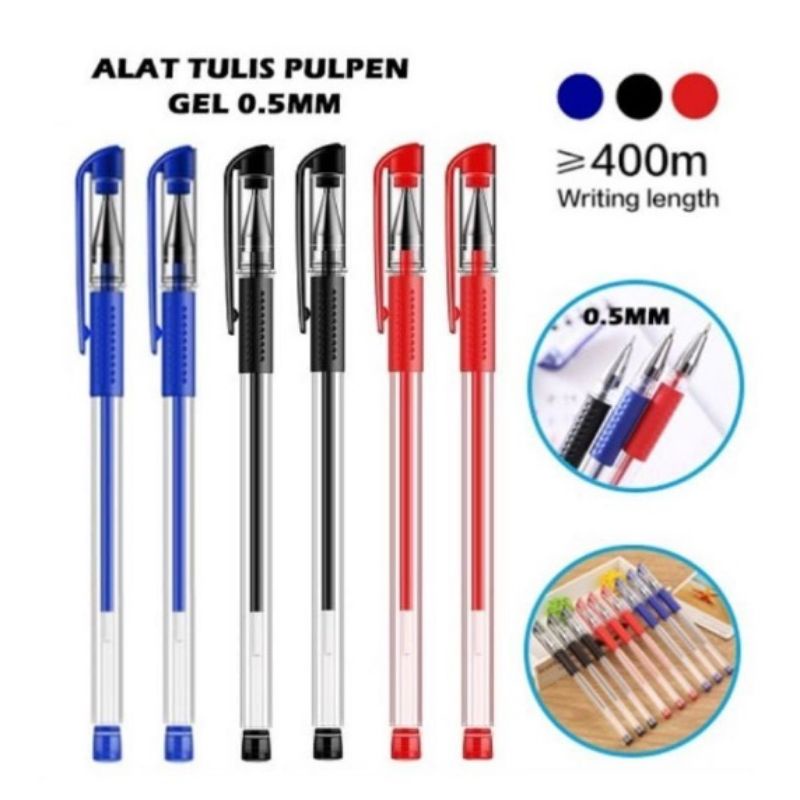 

PULPEN GEL WARNA HITAM /MERAH 0.5 mm