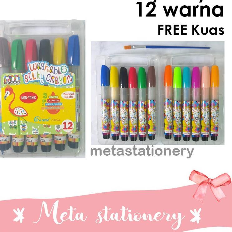 

Promo Spesial✤ Washable Silky Crayon 12 warna - NDM Paintmate MYT