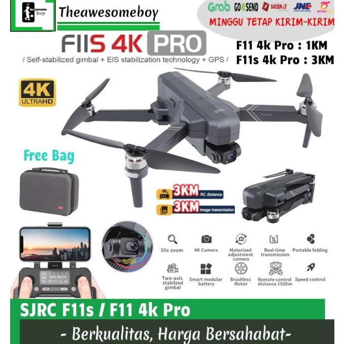 SJRC F11 4K Pro GPS Drone Folding 5G Wifi PFV Camera 2 Axys Gimbal