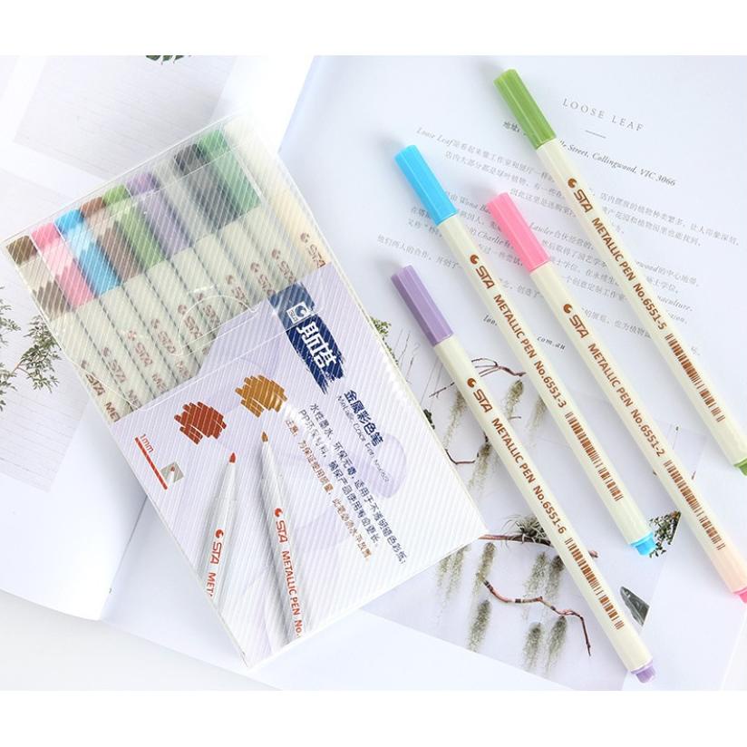 

BRUSH PEN STA METALIC SET 10 WARNA .
