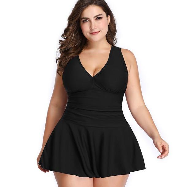 Baju Renang Tankini Import Wanita Jumbo Big Size Dress Boxer Shorts