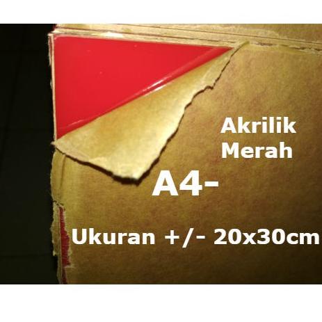 

2JSK3-D Acrylic MERAH 2mm 20x30cm A4- Akrilik 624;
