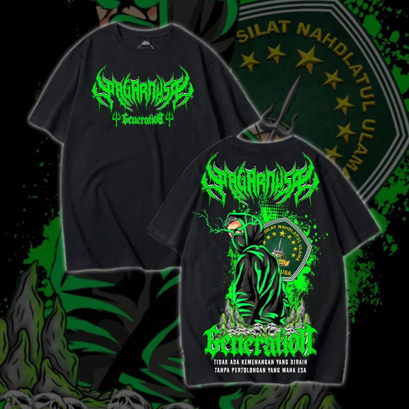 Kaos Pencak Silat Pagar Nusa Generation Hijau Desain Distro Terbaru Bahan Cotton Combed Kualitas Pre
