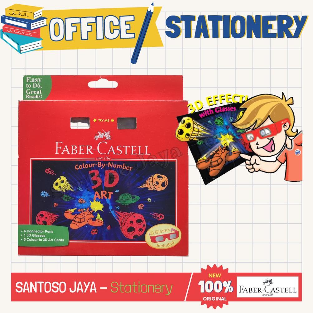 

COLOUR BY NUMBER 3D ART FABER CASTELL - CONNECTOR PEN - 3D GLASSES .
