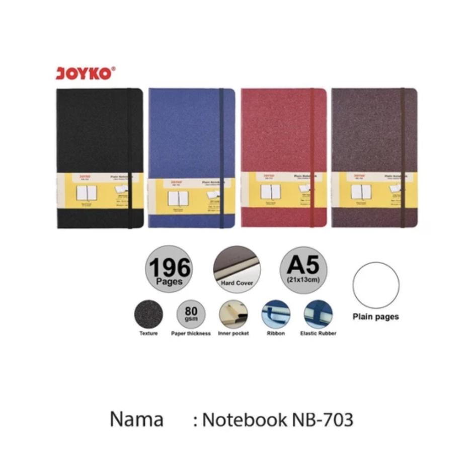 

JOYKO PLAIN NOTEBOOK NB-703 BUKU CATATAN SAMPUL HARD COVER 13X21CM .