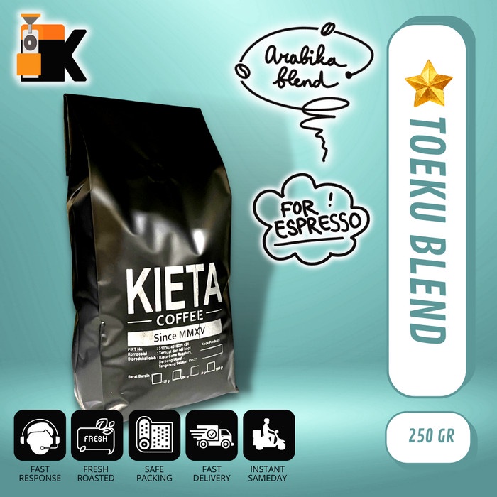 

TERMURAH 250gr Biji Kopi TOEKU Blend 100% Arabika untuk Kopi Susu /KOPI EUBE/KOPI KAPAL