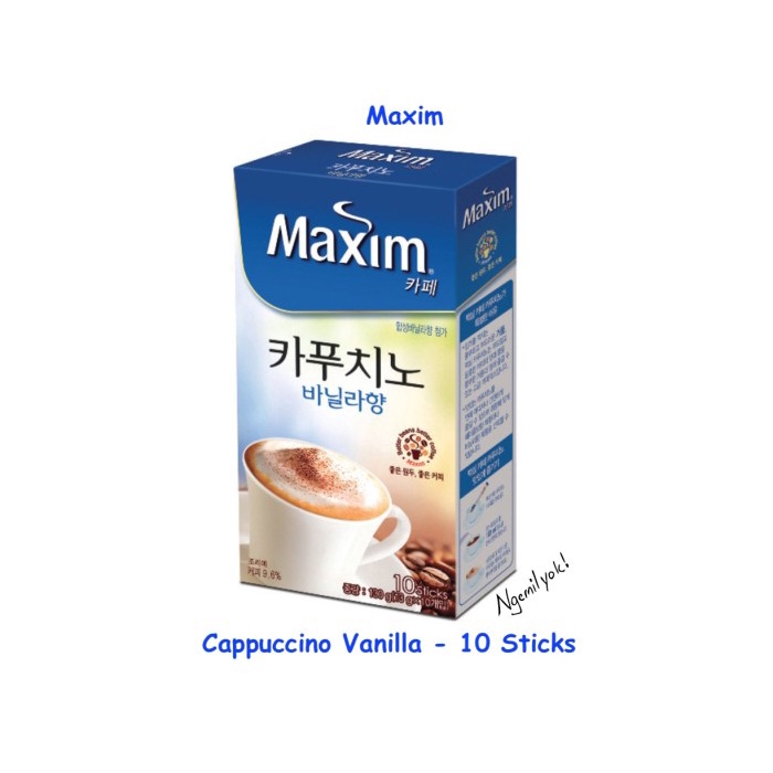 Discount Maxim Coffee Cappuccino Vanilla - Dongsuh Korea /KOPI EUBE/KOPI KAPAL API/KOPIBUBUK/KOPI