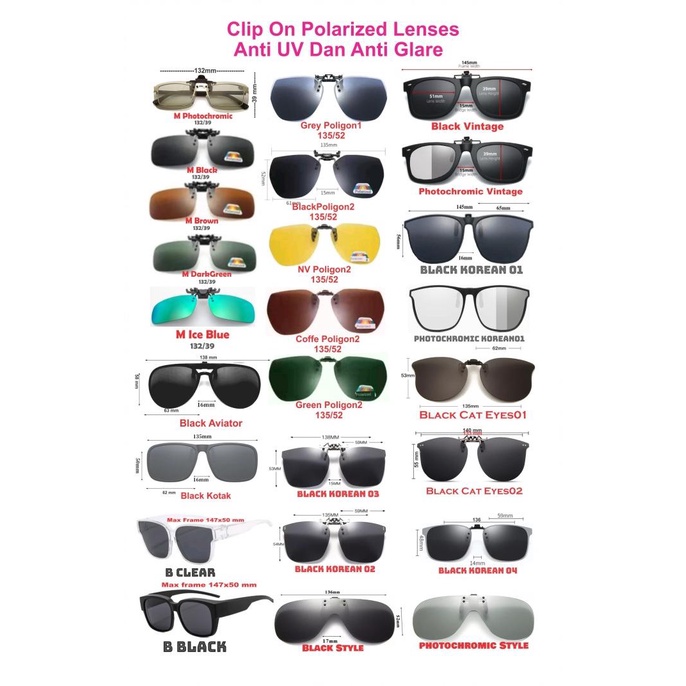 Kacamata Clip ons/Klip on Polarized Flip up