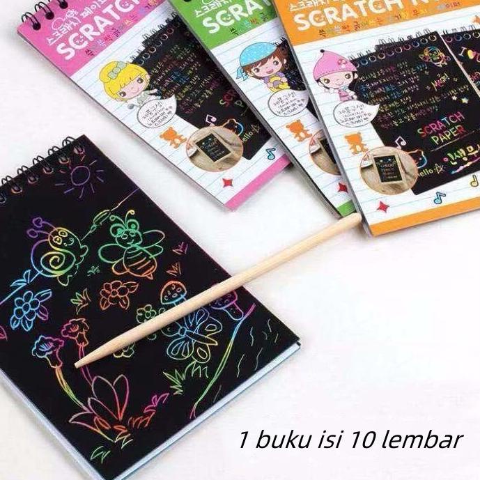 

Sale 6.6 | FG2 | Buku Gambar Gores Magic/Scratch Note Magic / - Merah Muda