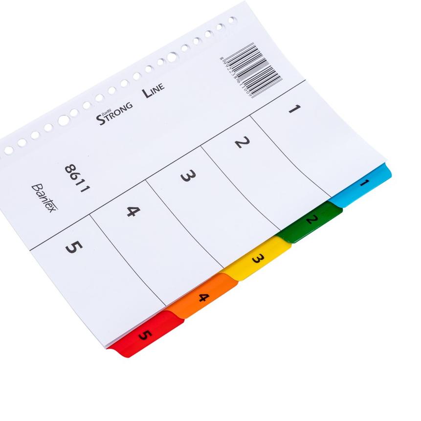 

Sale 6.6 | KI3 | Bantex Strongline Indexes A5 5 Pages (15 index) 20 holes 8611 00