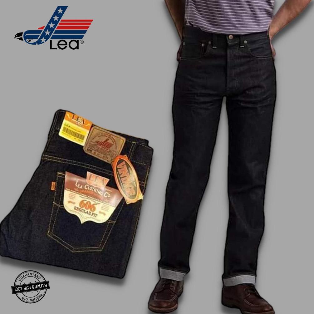 BAYAR DITEMPAT - Celana Jeans Pria Lea Original 100%  28-34 Celana Jeans Lea 606 Standar Reguler Cel