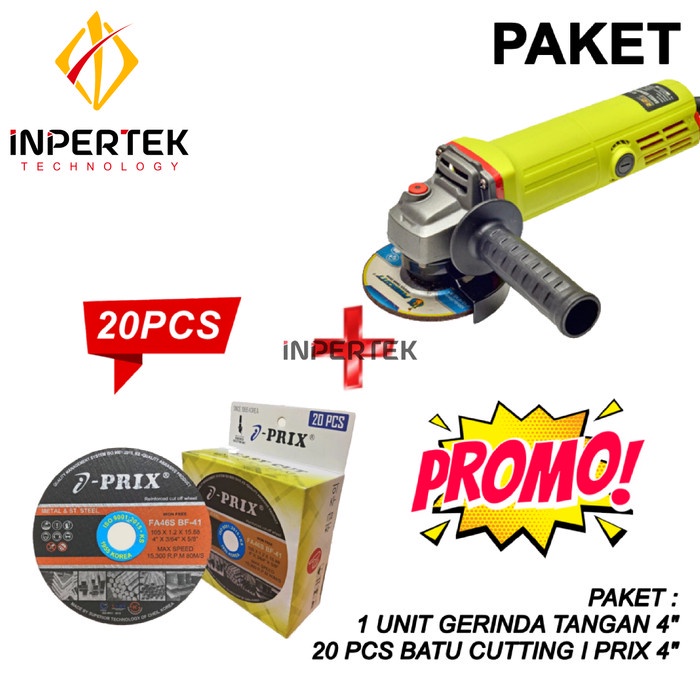 Paket RIDX Mesin Gerinda Tangan 4 Inch X2-11 + Batu Gerinda I Prix 4"