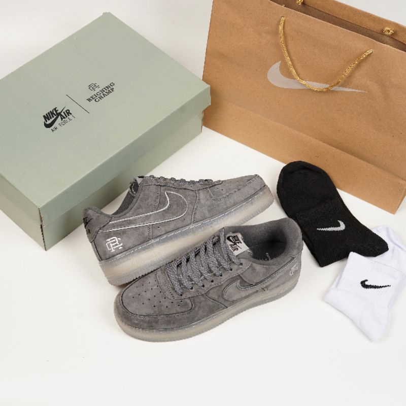 Sepatu Air Force 1 X Reigning Champ Grey Reflective "Unisex" 100% Original BNIB mubarak
