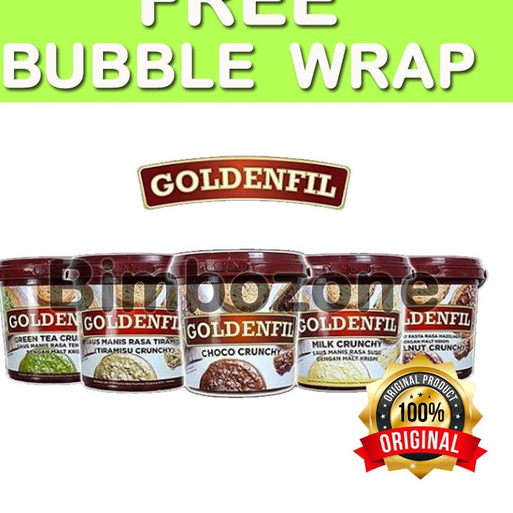 

12.12 SALE Bimbozone - Makanan anak - Selai roti rasa coklat - Goldenfil Choco Crunchy (kemasan ember = 1kg) grosir