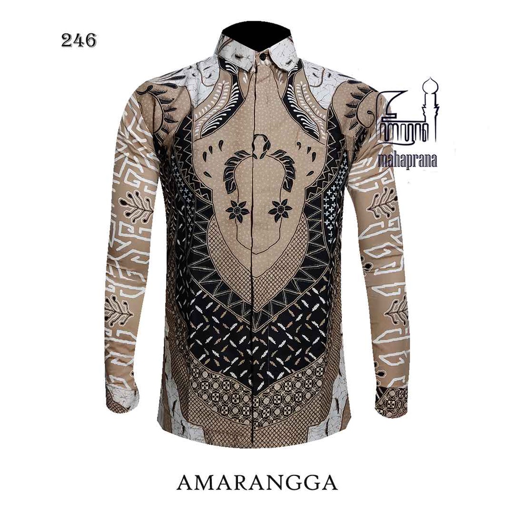 BATIK MAHAPRANA Motif AMARANGGA Atasan Kemeja Batik Pria Lengan Panjang Full Furing MHP-246