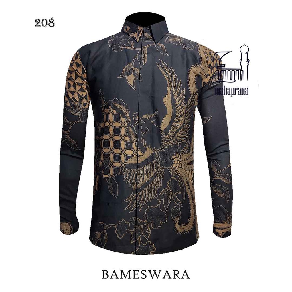 BATIK MAHAPRANA Motif BAMESWARA Atasan Kemeja Batik Pria Lengan Panjang Full Furing MHP-208