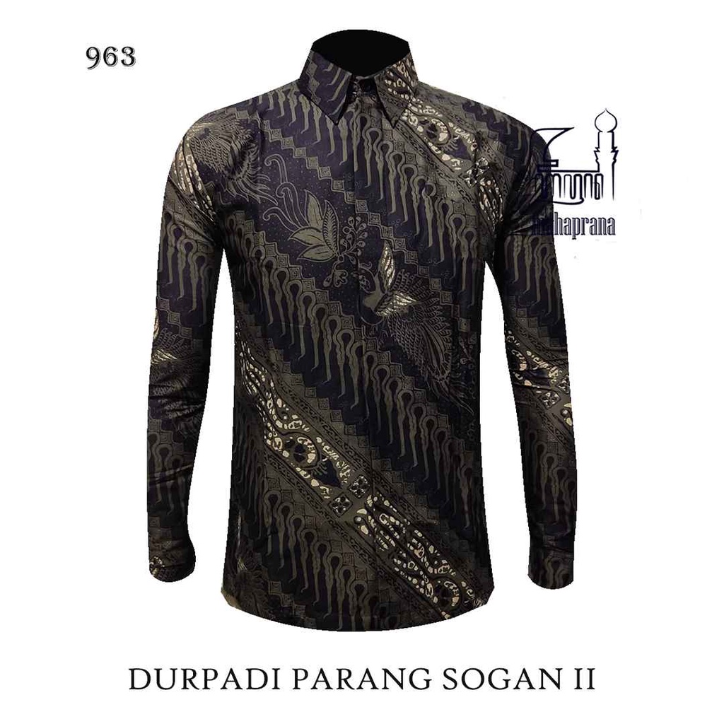 BATIK MAHAPRANA Motif DURPADI PARANG SOGAN II Atasan Kemeja Batik Pria Lengan Panjang Full Furing MHP-963