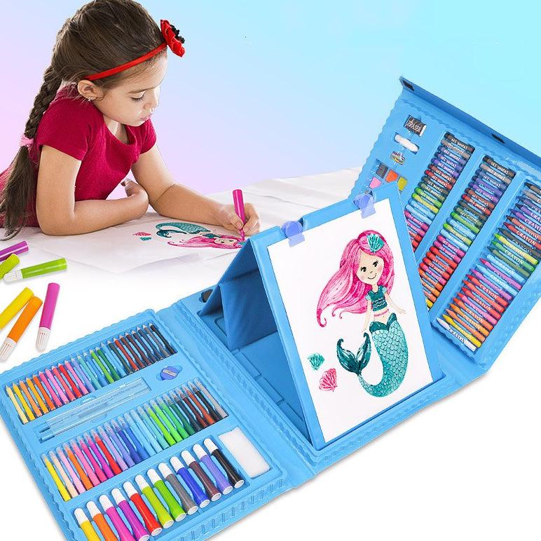 

[KODE TVFGH] << Jenius >> 208pcs Crayon Set Isi 208 Pcs / Pensil Warna Crayon Alat Lukis Mewarnai Anak Set Isi 208 Pcs