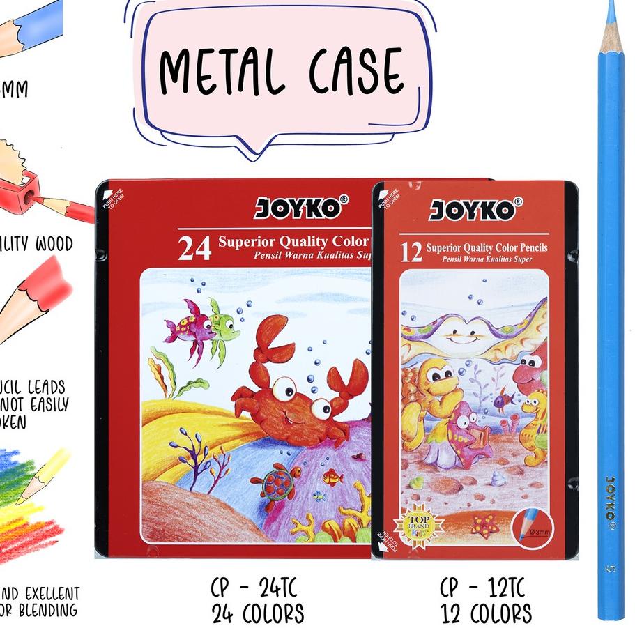 

Discount | HJ6 | Joyko Pensil Warna Dengan Metal Case Color Pencils Hexagonal Grip