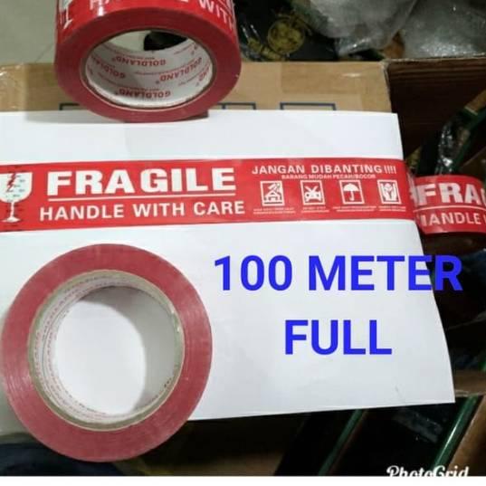 

6.6 Sale | FG2 | Lakban fragile merah 100 meter x 48mm jangan dibanting lakban segel