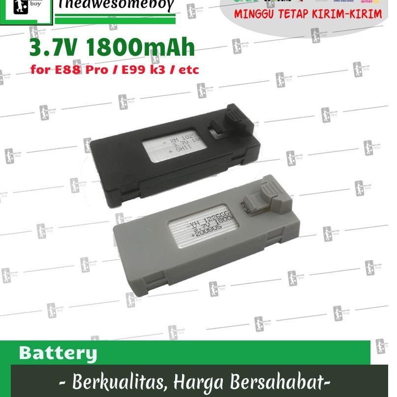 DISKON  Baterai E88 Pro / E99 K3 / P8 Drone / P5 Drone 4K Quadcopter 3.7V 1800mAh
