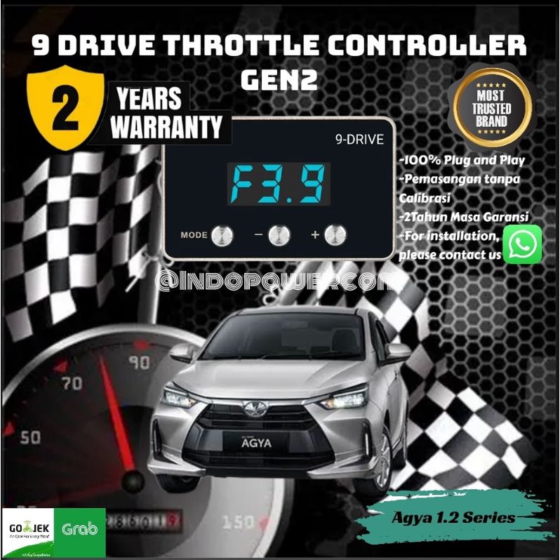 9 Drive Throttle Controller Toyota Agya 1.2 Series Remap ECU Piggyback 9Drive