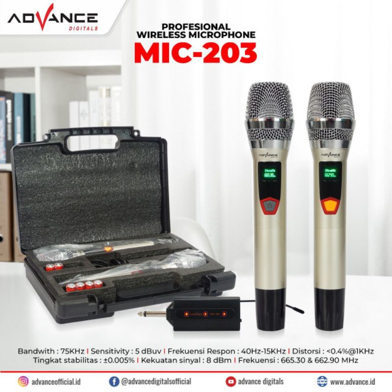 microphone wireless double advance mic 201/203 / 1061/ 202/301/401