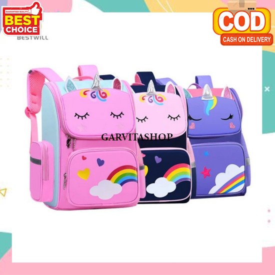 Tas Ransel Anak Perempuan Lucu Import Kekinian Anti Air Waterproof Korean Style Premium Remaja Cewek