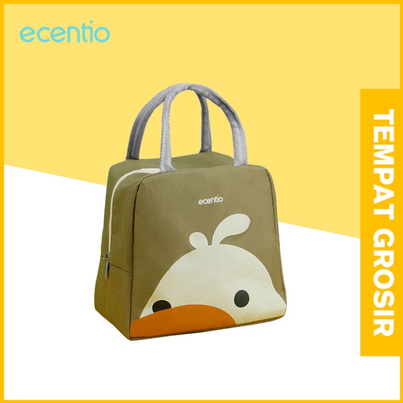 ecentio Lunch Bag tas bekal pola tahan panas/Tas Tempat Makan/tas kotak makan siang lucu anak karakter animal