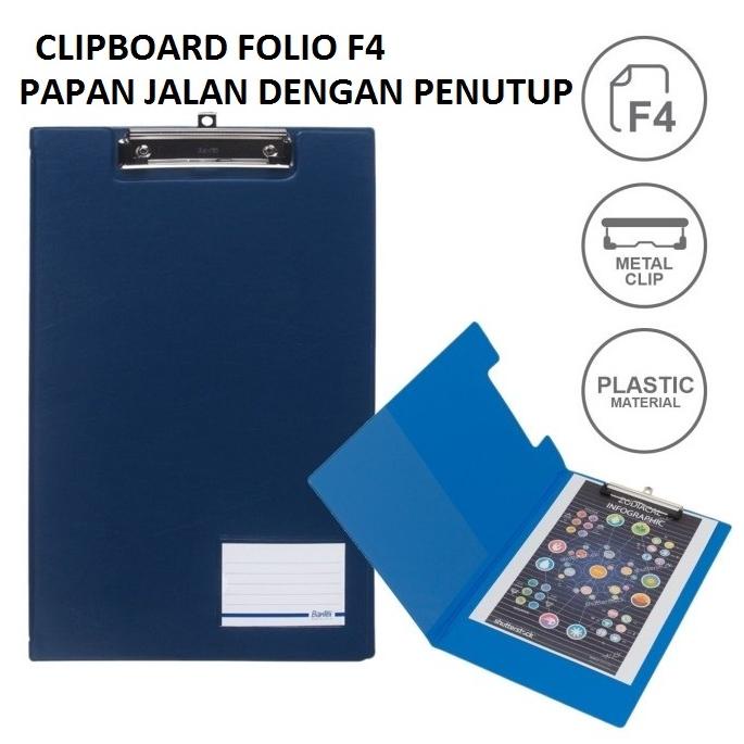 

[SALE !] Bantex Clipboard Papan Jalan Model Cover Penutup Size Folio [KODE 989]