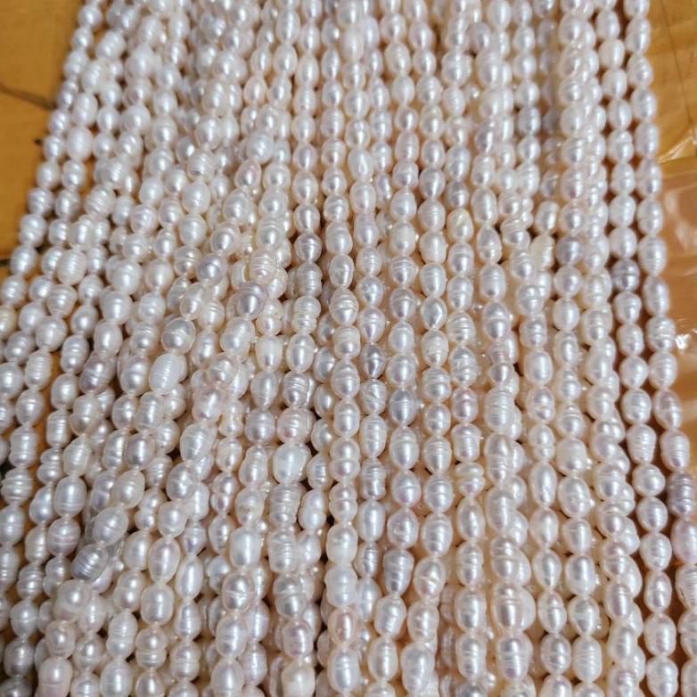 >XG34448< Mutiara Air Tawar Oval 4-5mm Ukuran Beras 56 Butir