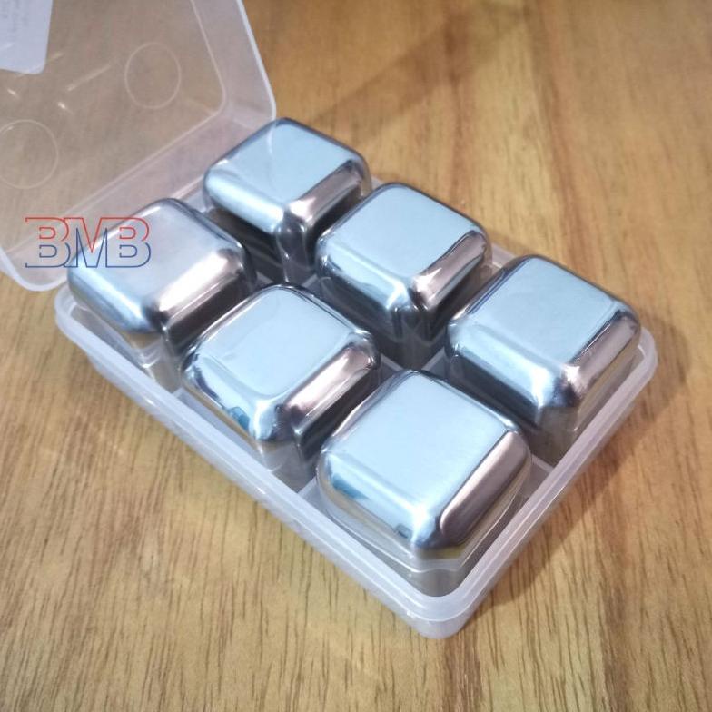 

Stok terbaru ENAM Es Batu Stainless Steel Ice Cube