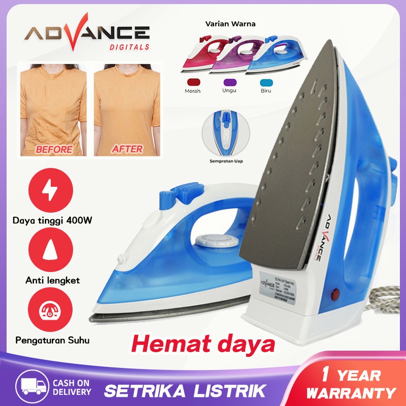 Steam Iron Anti Lengket Murah Travelling Foldable Lipat Setrika Uap Mini O2V8 Minimalis Terbaru Halu
