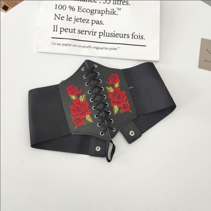 Sabuk Belt Wanita Ikat Pinggang Fashion Korea Etnik Shape "Korset Rose Ikat Pinggang Wanita Cewek Fa
