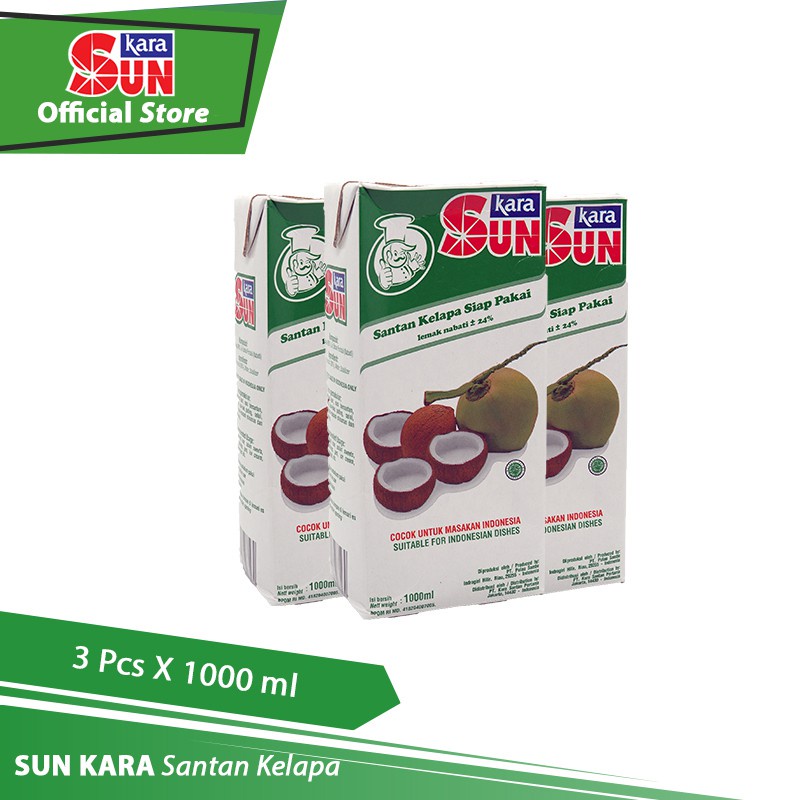 

SUN KARA Santan Kelapa (Coconut Cream) 1000 ml - 3 Pcs