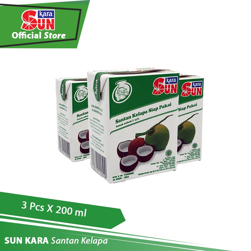 

SUN KARA Santan Kelapa (Coconut Cream) 200 ml - 3 Pcs