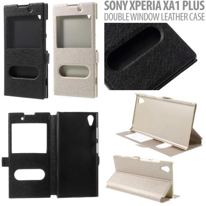Sony Xperia XA1 Plus /  Dual - Double Window Sparkle Leather Case bykailladiv1