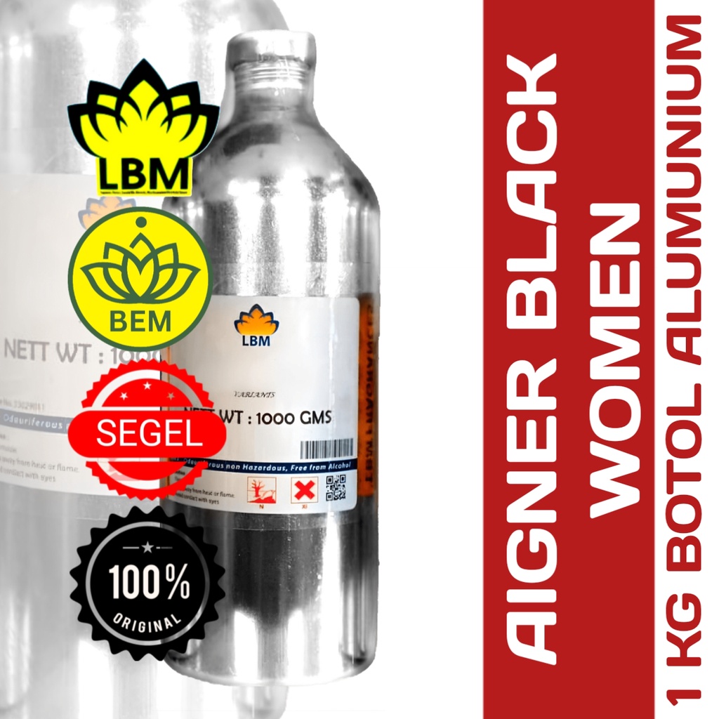 AIGNER BLACK WOMAN Bibit Parfum by LBM isi 1000Gms Segel Alumunium