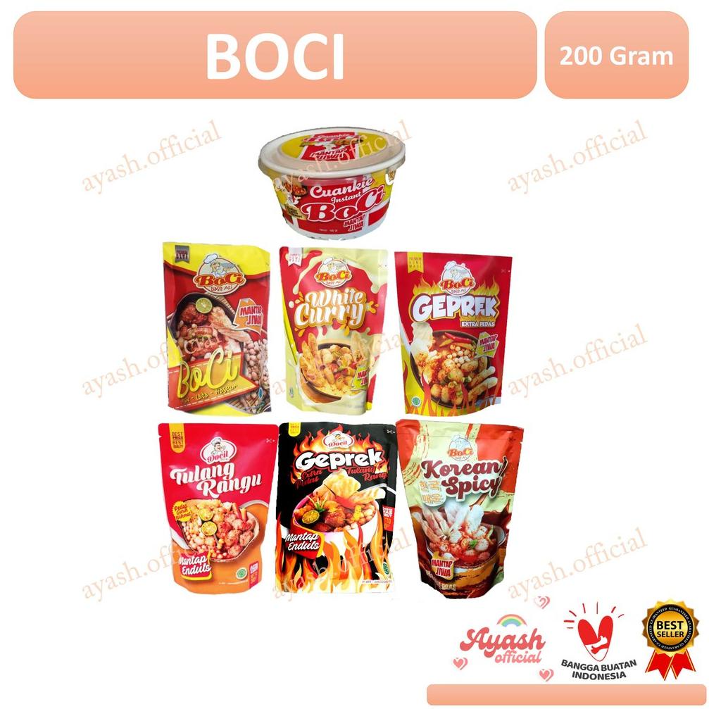 

❤[PROMO ⚡ALE!!!]❤ BOCI mantap jiwa, Geprek, white curry, toping dan Cuanki boci