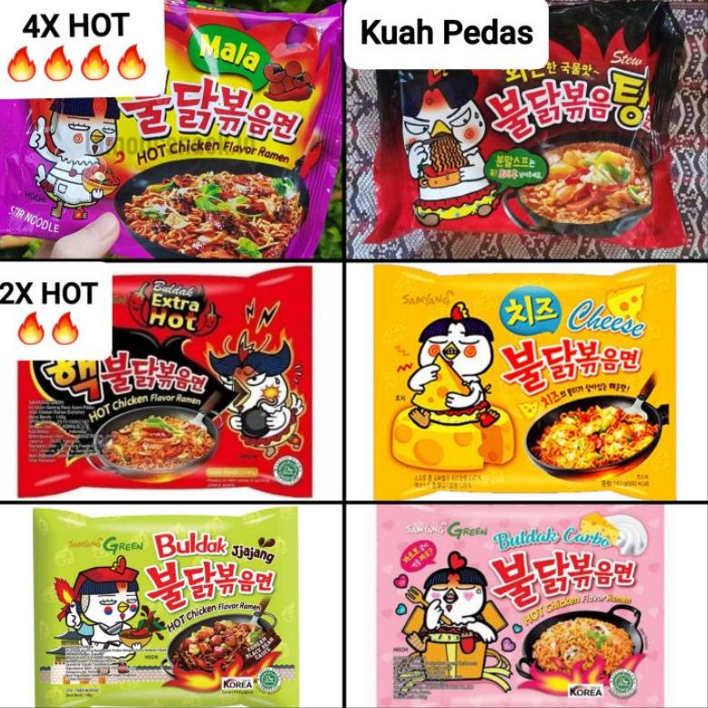 

【Penjualan Terbaik】✅COD Mie Ramen Samyang Jjajang Carbonara Original Hot Chiken Cheese Nuclear Extreme Extra Hot Stew Mala