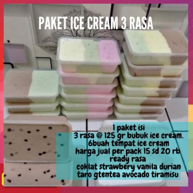 

COD✔️ paket Ice crem 3 rasa paket kemasan tepak / es krim 3 rasa / es rim tepak /es krim 3 rasa mangkok