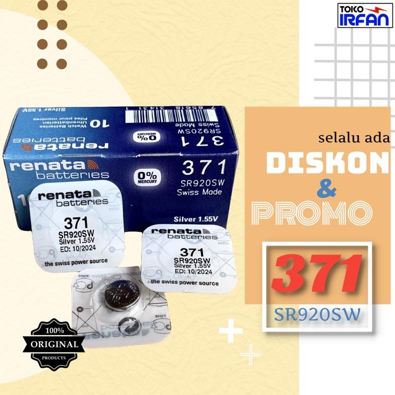 8.8 BATERAI RENATA 371 SR920SW ORIGINAL PENGGANTI SR920 LR920 LR921 BATRAI JAM BATRE JAM TANGAN